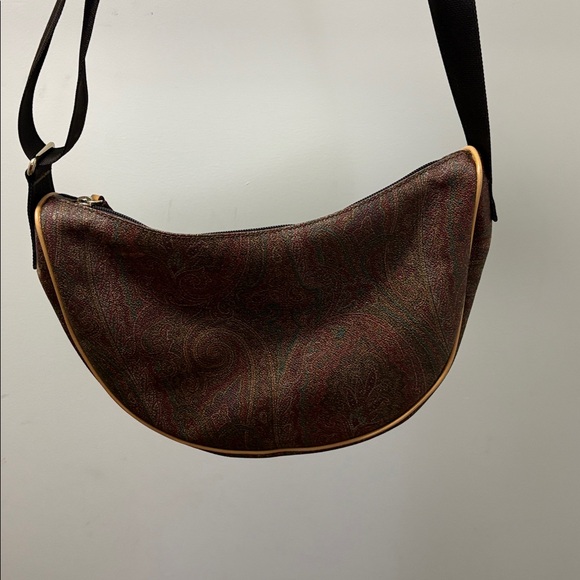 Etro Handbags - Etro Paisley Crossbody Shoulder Bag w/ Adjustable Brown Webbed Strap 2021 Model